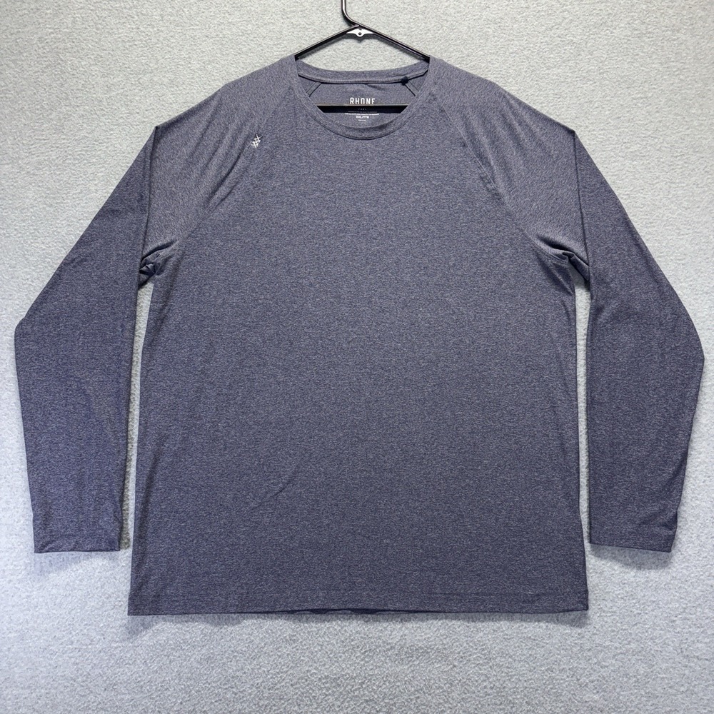 Rhone T-Shirt Shirt Mens 2XL Blue‎ Heather Pullover Long Sleeve Performance